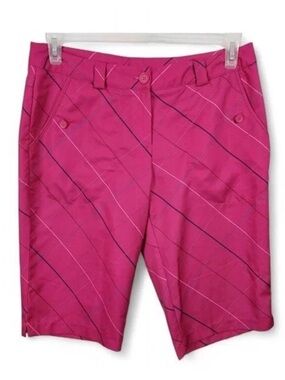 Women's Pink Diagonal Stripe Stretch Golf Shorts 6P
